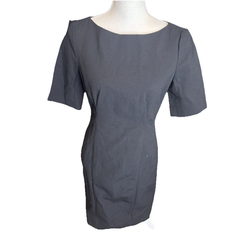 Brooks Brothers Women Dress Size 6 Black short sleeve Seersucker MSRP $198 NWT